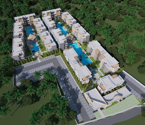 Render de Maiya Hermosa en Punta Cana, a solo 300 metros de la playa